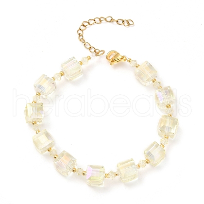 Electroplate Glass Beaded Stretch Bracelets for Women BJEW-JB11213-04-1