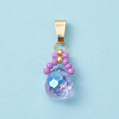 Glass Seed Beaded Pendants PALLOY-MZ00590-05-1