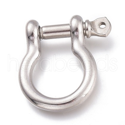 Tarnish Resistant 304 Stainless Steel D-Ring Anchor Shackle Clasps STAS-Z017-15P-01-1