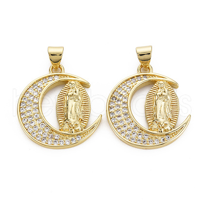 Brass Micro Pave Cubic Zirconia Pendants KK-Q252-050-NF-1
