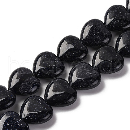 Synthetic Blue Goldstone Beads Strands G-I372-A12-02-1