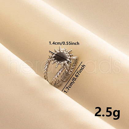 Stylish Sun 304 Stainless Steel Enamel Cuff Ring KZ4356-1-1