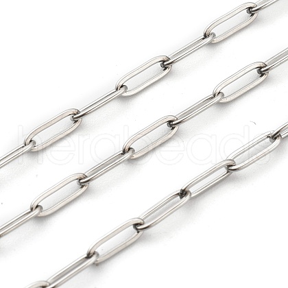 304 Stainless Steel Paperclip Chains STAS-H111-04P-B-1