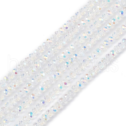 Transparent Electroplate Glass Beads Strands EGLA-F156-AB06-1