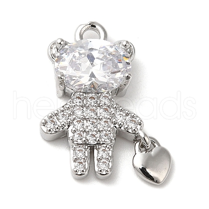 Brass Cubic Zirconia Pendants KK-K274-05P-1