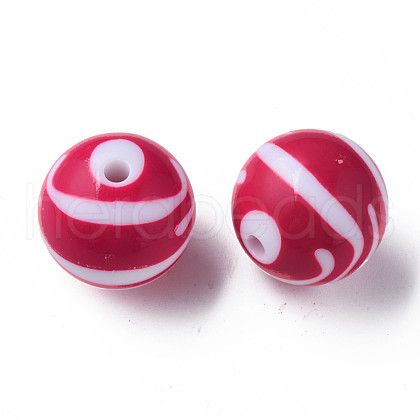 Opaque Striped Acrylic Beads MACR-S373-27C-03-1