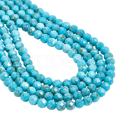  2 Strands Synthetic Turquoise Beads Strands G-NB0004-78-1