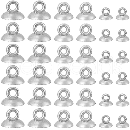 SUNNYCLUE 300pcs 3 style Plastic Bead Cap Pendant Bails with Cup Peg Bails KY-SC0001-98-1