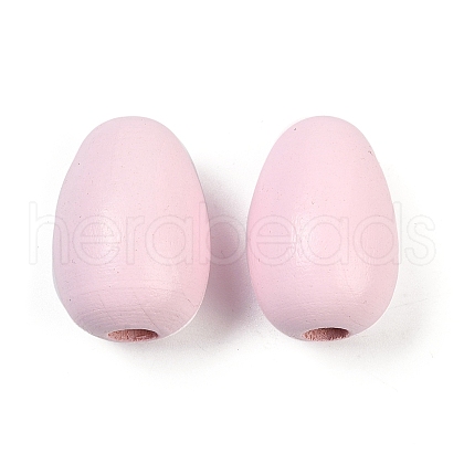 Spray Painted Wood European Beads WOOD-F017-10A-1