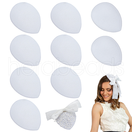 10Pcs EVA Cloth Teardrop Fascinator Hat Base for Millinery AJEW-FG0004-53B-1