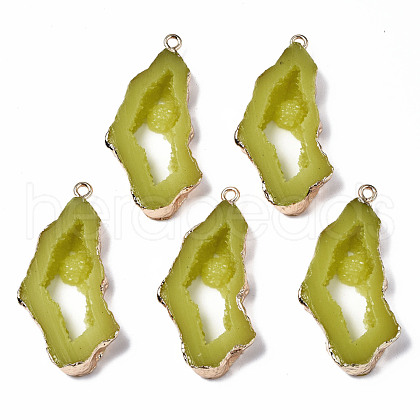 Druzy Resin Pendants RESI-R428-018A-1