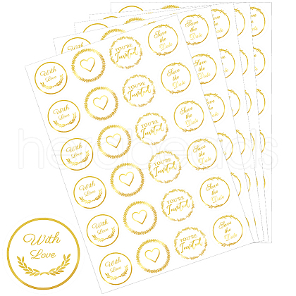 Word Gold Foil Self-adhesive Stickers DIY-WH20001-13H-1