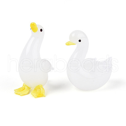 2Pcs Handmade Lampwork Duck Display Decorations LAMP-T023-20-1