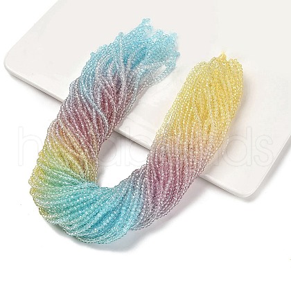 Transparent Painted Glass Beads Strands X1-DGLA-A034-T2mm-A15-1