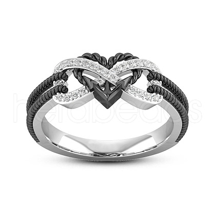 Heart & Infinity Alloy with Crystal Rhinestone Finger Rings for Women FS-WG07318-04-1