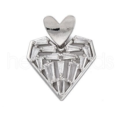Brass Micro Pave Cubic Zirconia Pendants KK-V009-28G-1
