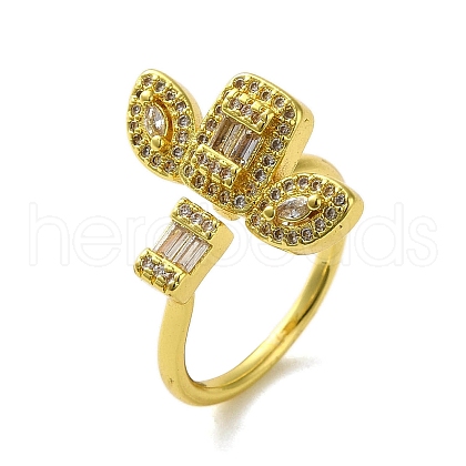 Brass with Cubic Zirconia Rings RJEW-B057-04G-03-1