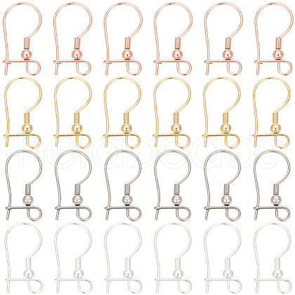 SUNNYCLUE 48Pcs 4 Colors 316L Surgical Stainless Steel Hoop Earring Findings STAS-SC0008-51-1