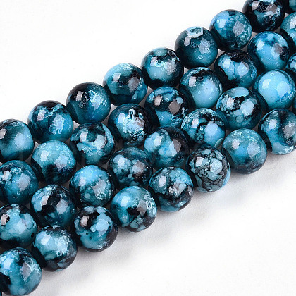 Baking Painted Glass Beads Strands X1-DGLA-N003-10mm-A08-1