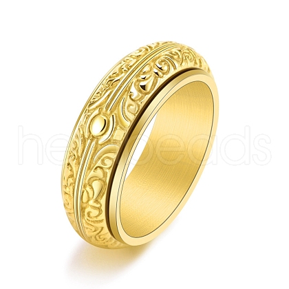 Rotatable Stainless Steel Finger Ring PW-WG74BEB-11-1