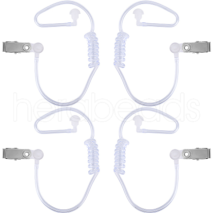 Beebeecraft 5Pcs PVC Plastic Replacement Acoustic Coil Tube with Earbuds KY-BBC0001-04-1