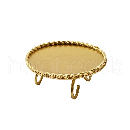 Flat Round Iron Plate Candle Holder CAND-PW0013-48-1