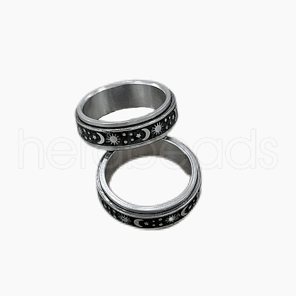 Stainless Steel Rotating Fidget Band Ring MATO-PW0001-059D-05-1
