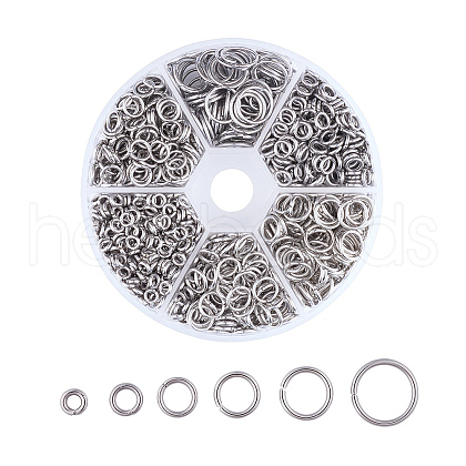 Kissitty 304 Stainless Steel Open Jump Rings STAS-KS0001-01-1