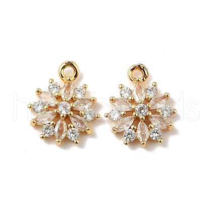 Brass Micro Pave Cubic Zirconia Pendants KK-D373-05G-1