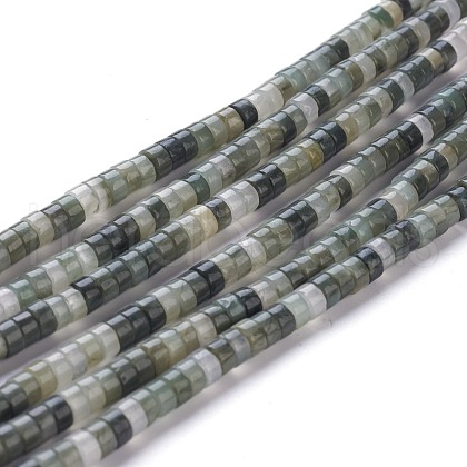 Natural Green Line Jasper Beads Strands G-H230-12-1