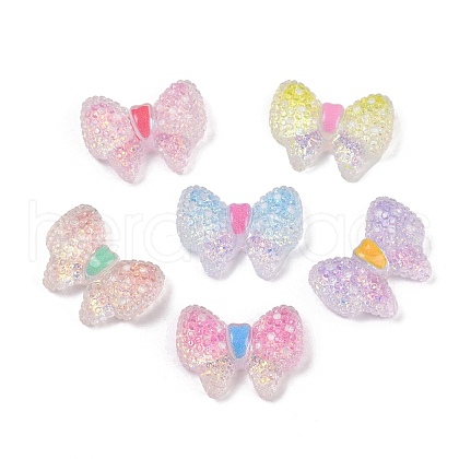 Opaque Resin Bowknot Cabochons RESI-R465-04-1