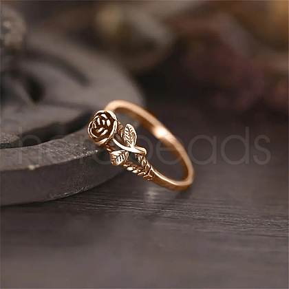 Alloy Rose Finger Rings WG6B24B-08-1