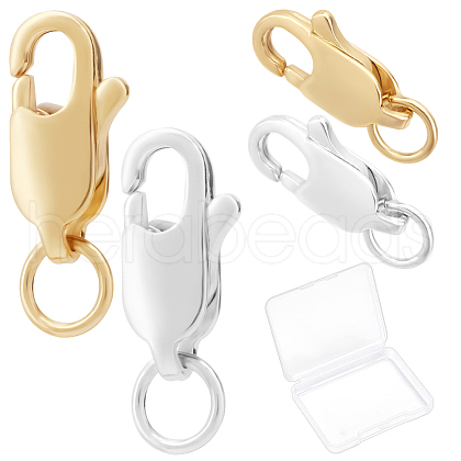 Beebeecraft 20Pcs 2 Colors Brass Lobster Claw Clasps KK-BBC0013-65-1