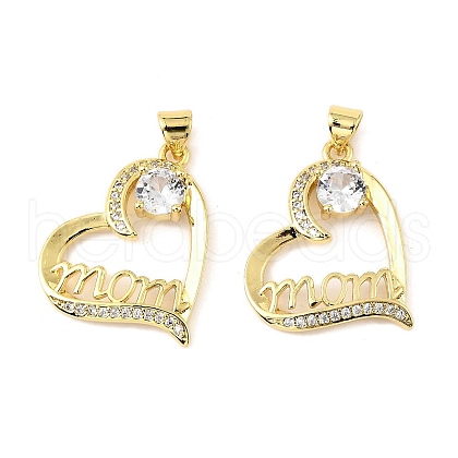 Brass Micro Pave Cubic Zirconia Pendants KK-M324-02K-G-1