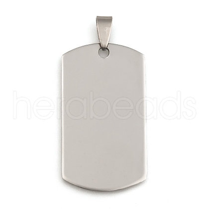 201 Stainless Steel Rounded Rectangle Stamping Blank Tag Pendants STAS-S030-03-1