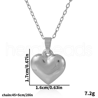 Elegant Stainless Steel Heart Pendant Necklaces for Women FR2108-1-1