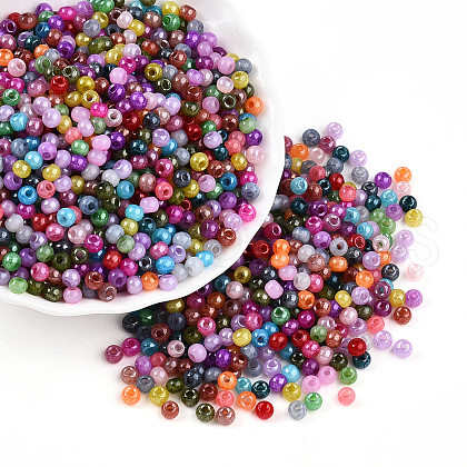 Baking Paint Glass Seed Beads SEED-N007-02H-1