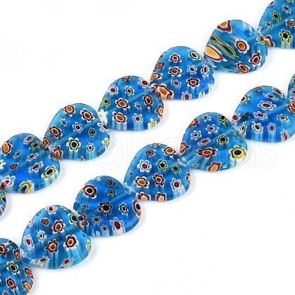 Handmade Millefiori Glass Beads Strands LAMP-T021-29C-1