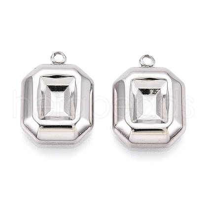 304 Stainless Steel Pendant Cabochon Settings STAS-T065-85P-1