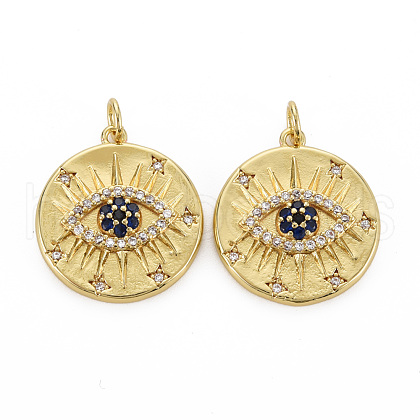 Brass Micro Pave Cubic Zirconia Pendants KK-Q252-048-NF-1