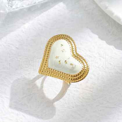304 Stainless Steel Adjustable Cuff Rings for Women RJEW-S632-01G-1