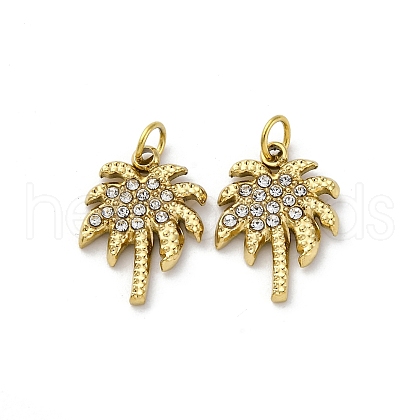 304 Stainless Steel Crystal Rhinestone Pendants STAS-E550-10G-1