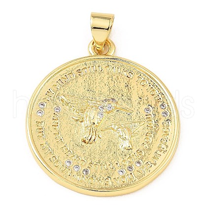 Rack Plating Brass Micro Pave Cubic Zirconia Pendants ZIRC-L100-146G-1
