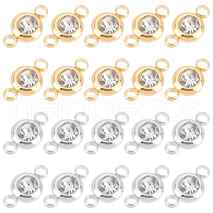 Unicraftale 20Pcs 2 Colors 304 Stainless Steel Crystal Rhinestone Connector Charms STAS-UN0041-19-1