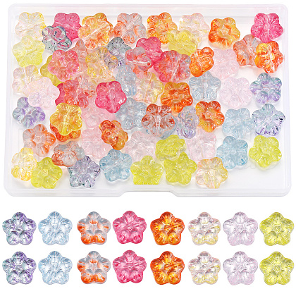 SUNNYCLUE 80Pcs 8 Colors Transparent Glass Beads GLAA-SC0002-22-1