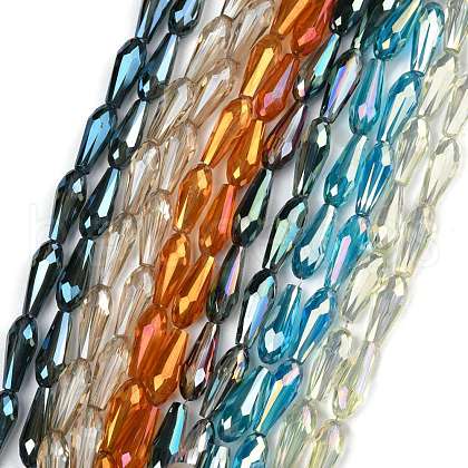 Electroplate Glass Beads Strands EGLA-L015-HP-B-1
