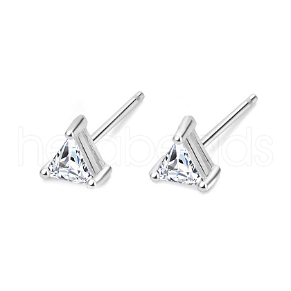 Geometric Triangle Cubic Zirconia Stud Earrings ZJ4184-2-1