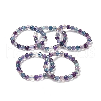 Natural Fluorite Beaded Stretch Bracelets BJEW-K233-01B-02-01-1
