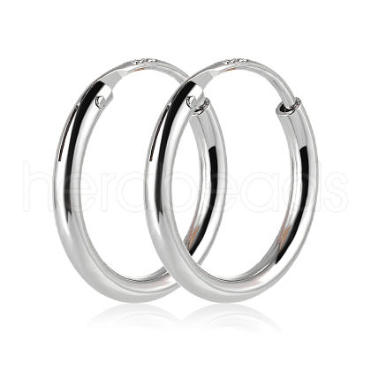 Anti-Tarnish Rhodium Plated 925 Sterling Silver Hoop Earrings Endless Unisex Small Hoop Earrings 10mm Gold Plating Huggie Hoop Earrings for Women Men JE1076A-01-1