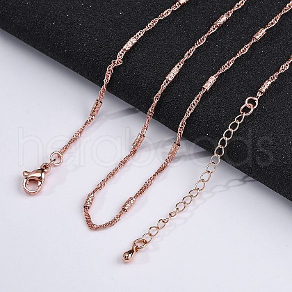 Brass Singapore Chains Necklaces for Women NJEW-D302-04RG-1